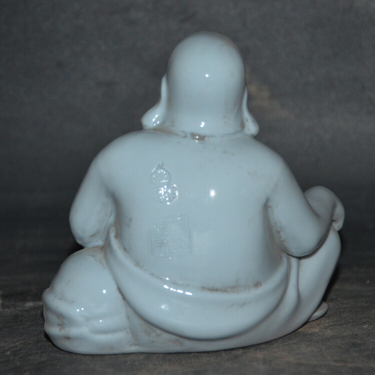 4.7″ Chinese Jingdezhen White Glaze Porcelain Buddhism Maitreya Buddha Statues
