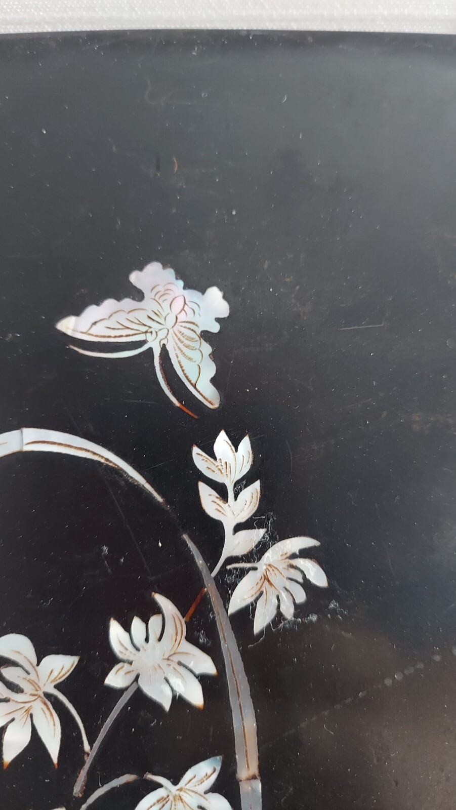 2 VTG Asian Mother of Pearl Floral Birds & Butterflies Wall Panels 15″x6″ (U14)