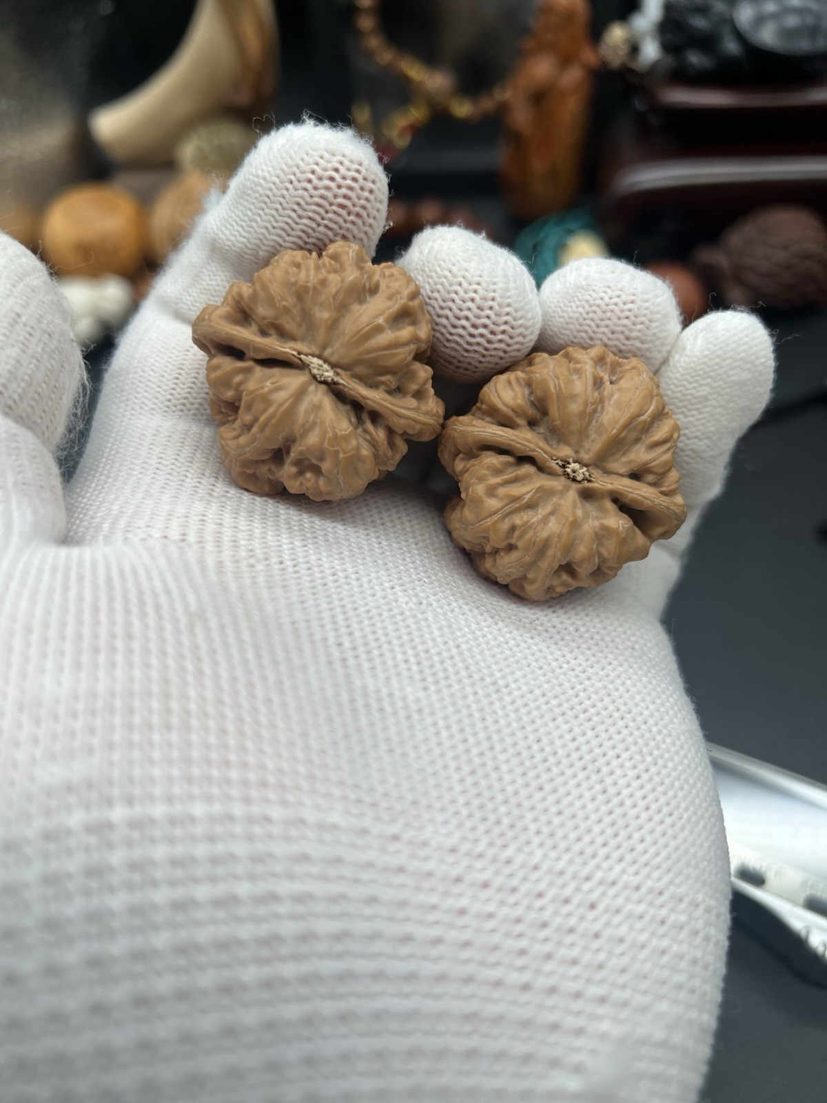 Pair of Match Chinese Health Walnut 36×35×35mm精配文玩核桃～全品平谷小粗筋