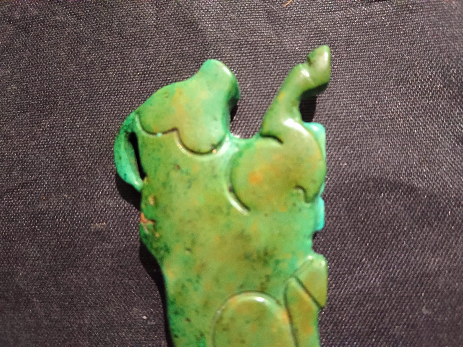 Good Quality Chinese Old Turquoise Hand Carved *Cow* Pendant