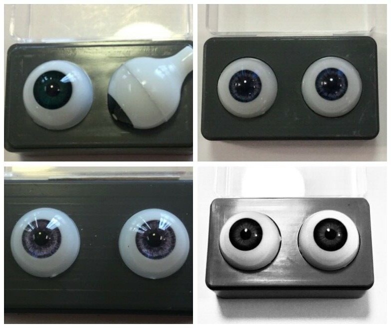 DOLL EYES, GLASTIC, ASSORTED SIZES AND COLORS, 8 – 26mm