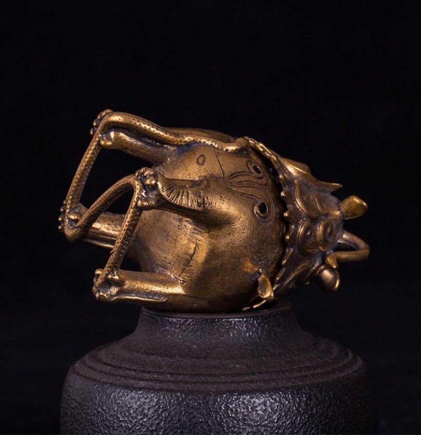 Vintage Brass Pixiu Incense Burner Chinese Feng Shui Decor Collectible Censer