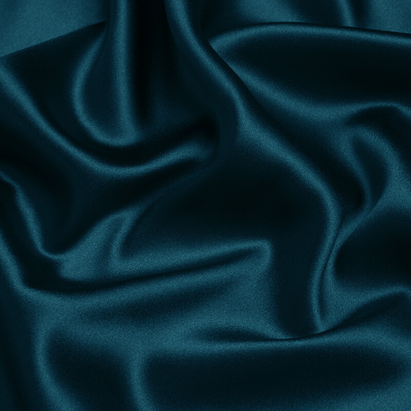 Deep Teal 100% Pure Mulberry Silk Fabric by the Yard