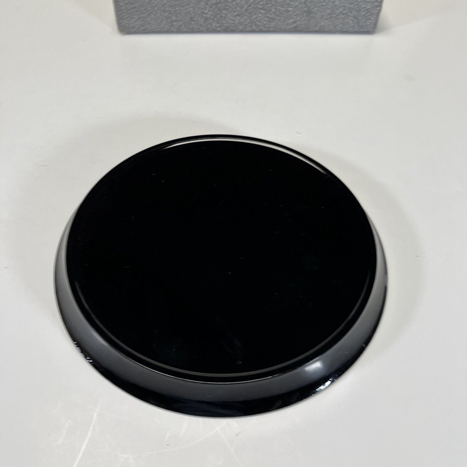 VINTAGE 1940s ASIAN BLACK LACQUER WOOD PLATE & CORDIAL SET UNIQUE