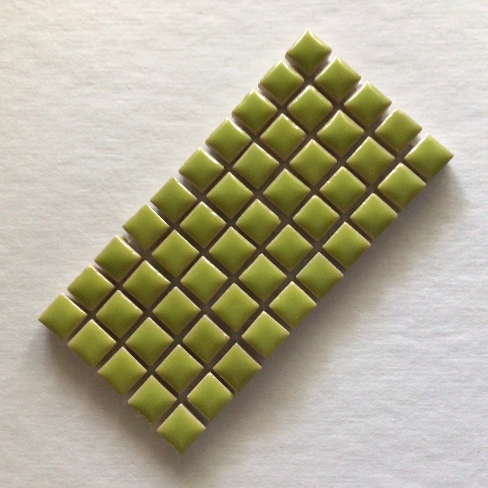 3/8 inch – 50 Tiles – Kiwi Light Green Ceramic Mosaic Tiles – 10 mm – Crafts