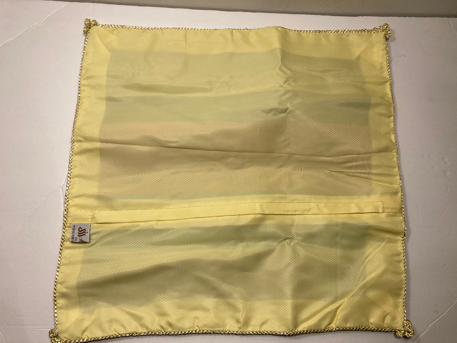 Vintage Chinese Silk Brocade Pillow Covers Tapestry Jin Sheng 18”