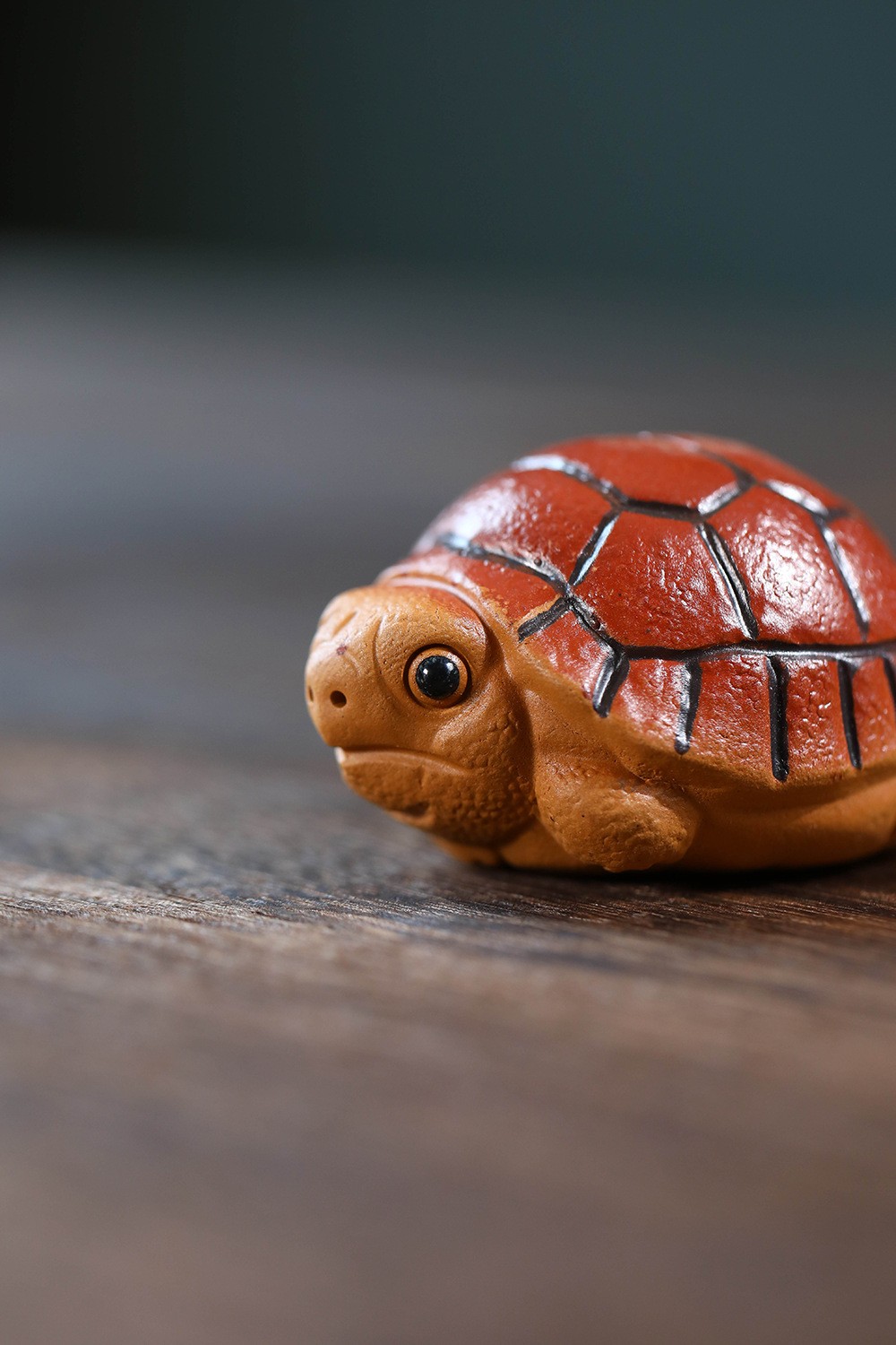 2″ China Yixing Zisha Jiangpo Clay Mini Red Shell Longevity Turtle Tea Pet