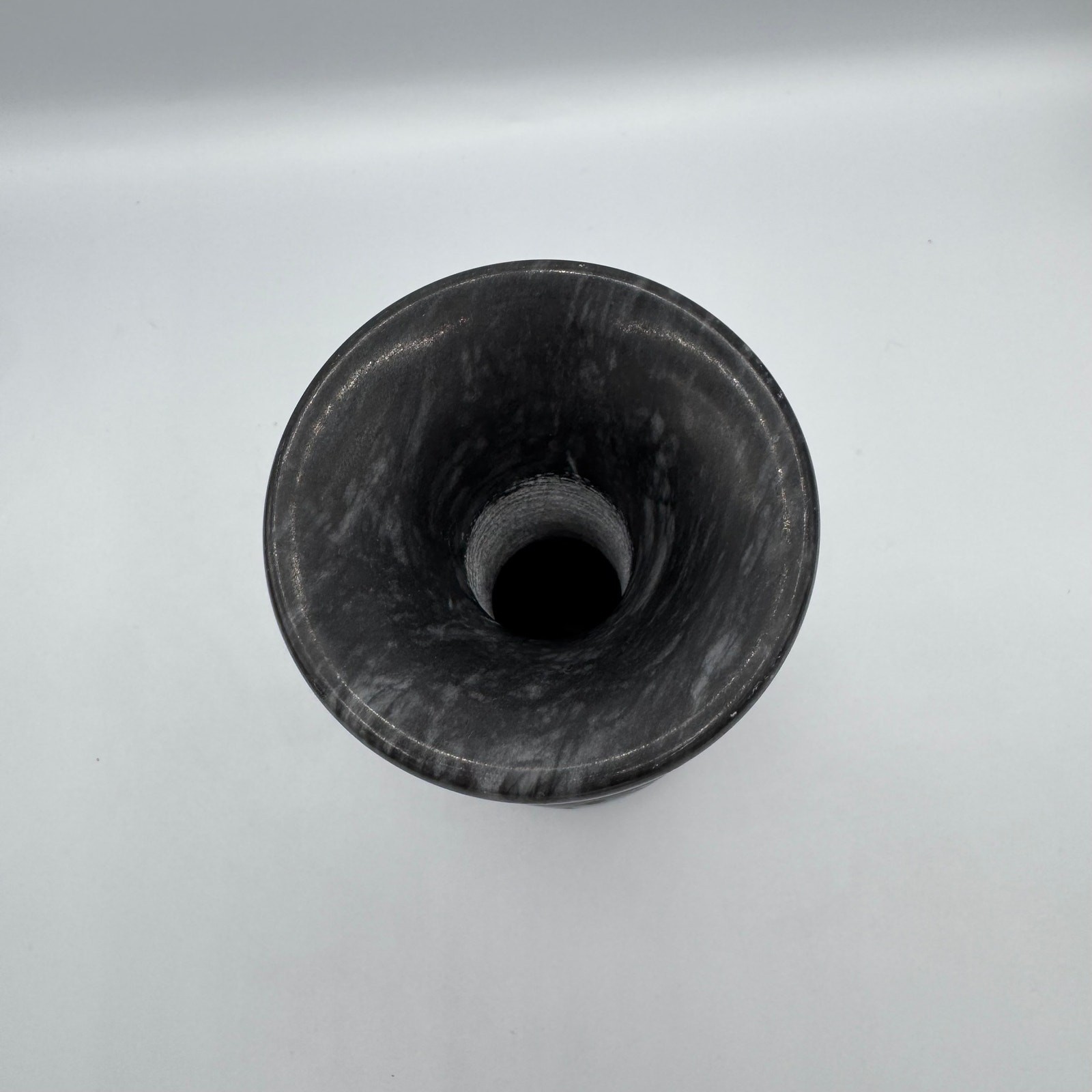 Hand-Carved Asian Black Stone Vase – 8” Tibetan or Chinese Style
