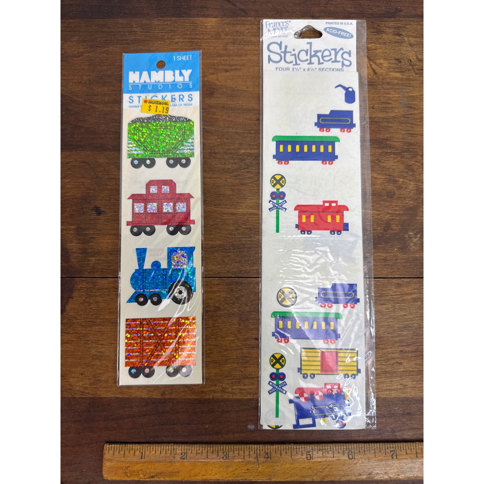 Frances Meyer & Hambly Studio Vintage Prismatic Train Railroad Stickers Unopened