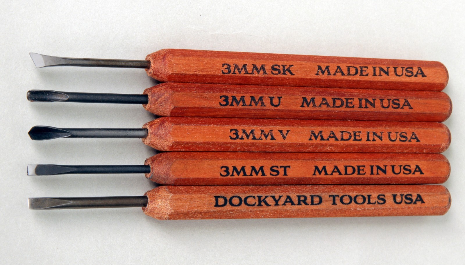 Dockyard Micro Tools 3.0mm Standard Set (5 Pieces) Woodcarving & Sculpting