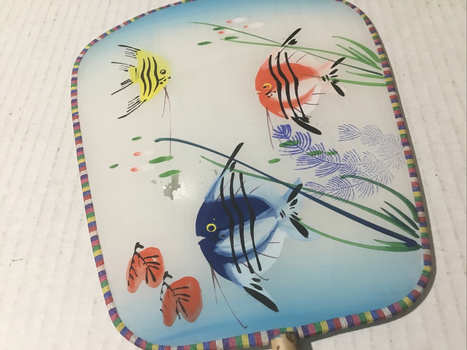 4 Vintage Silk Fans Pandas – Flower – Sea Scape – Sea Life.