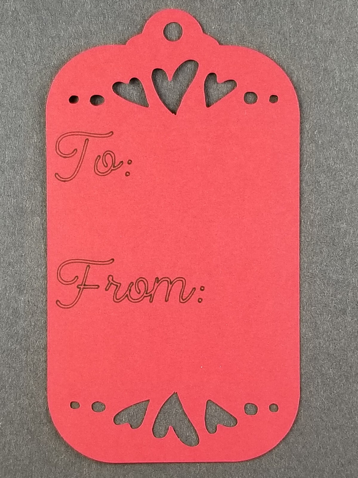 5″ Heart Red Gift Tags (Pack of 10) 5″x2.8″ Homemade Valentines Card/ Gift Tag
