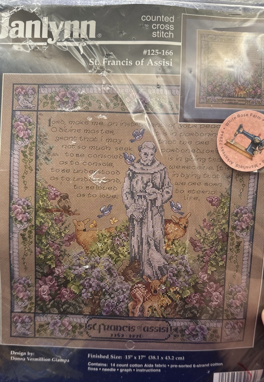 Janlynn Counted Cross Stitch Kit St. Francis Of Assisi Fabric Floss Graph