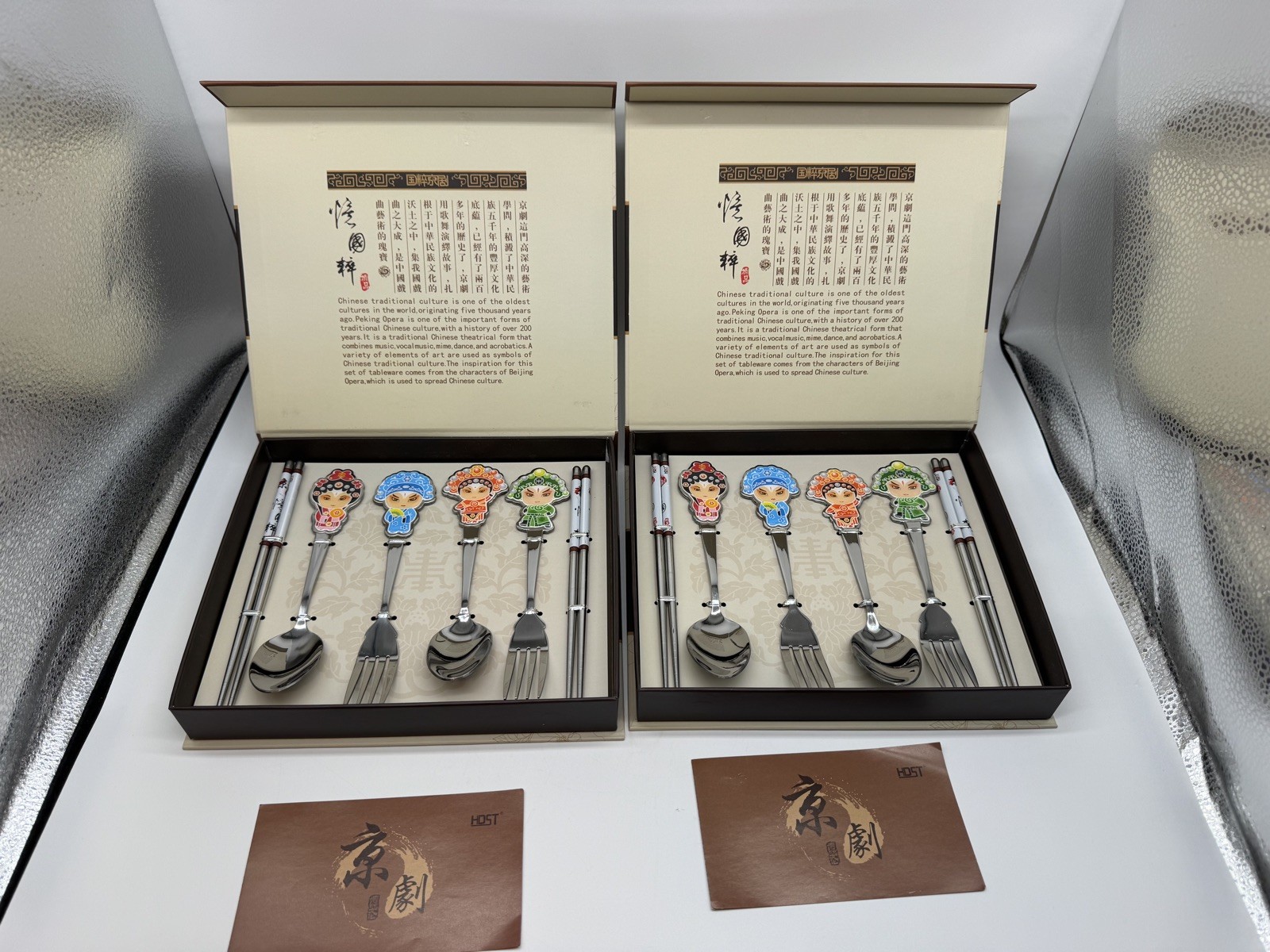 Guo Cui Jing Ju Chinese Peking Opera Flatware Set LP-1315 Chop Sticks Forks qty2