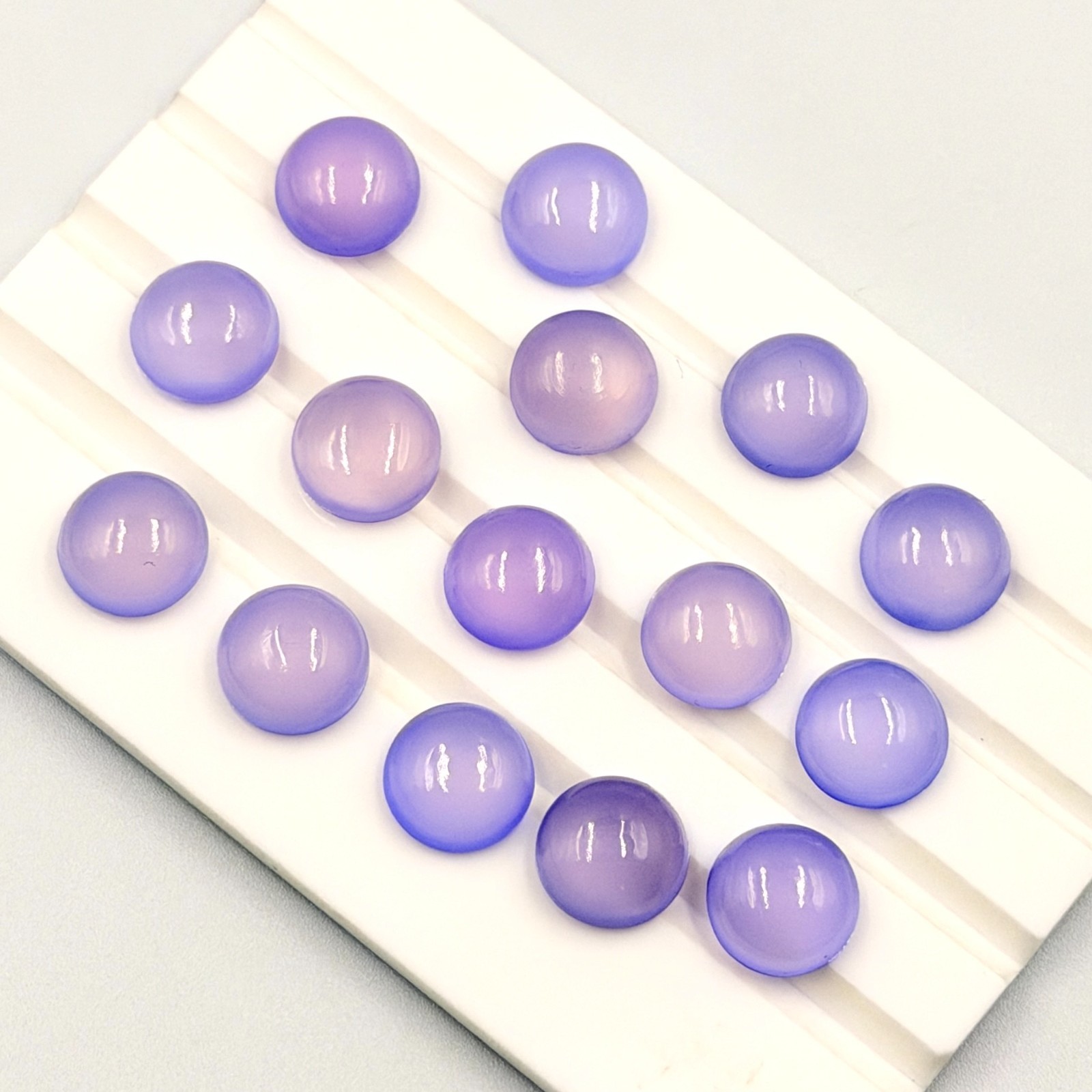 Natural Lavender Chalcedony Round Cabochon Loose Calibrated Gemstone 3MM TO 15MM