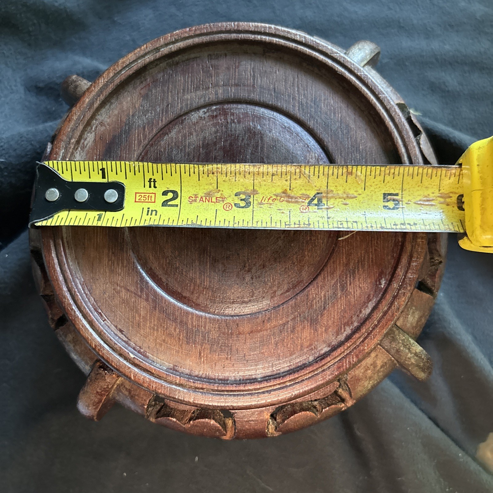 Chinese Display Stand Pedestal Raised Hand Carved Vintage Hardwood Base Riser