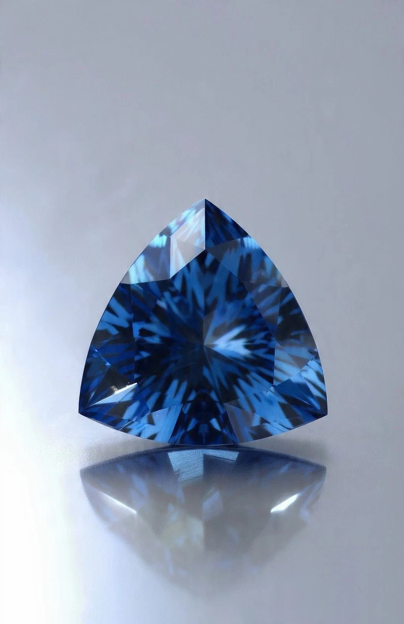 💎3 Ct Trillion Cut Natural Blue Color D Grade VVS1 Clarity Diamond⭐