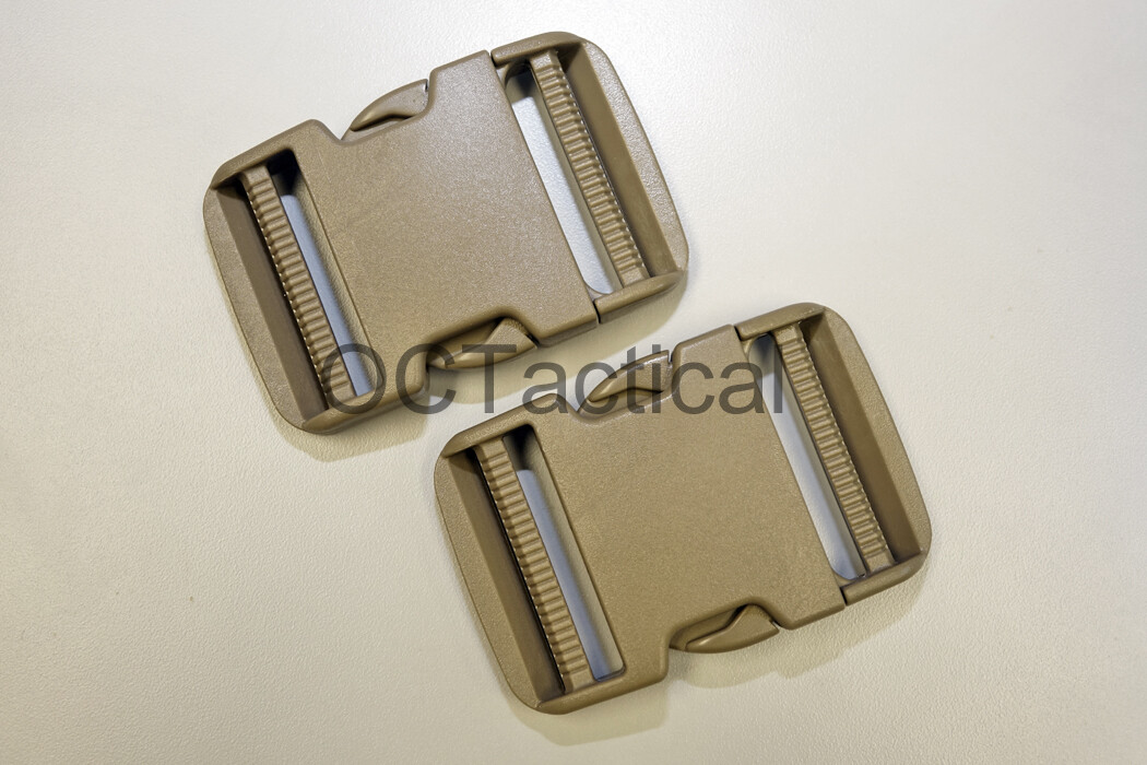 Duraflex 2″ Tan Dual Adjust Lock Monster Side Release Buckles (2Pack)