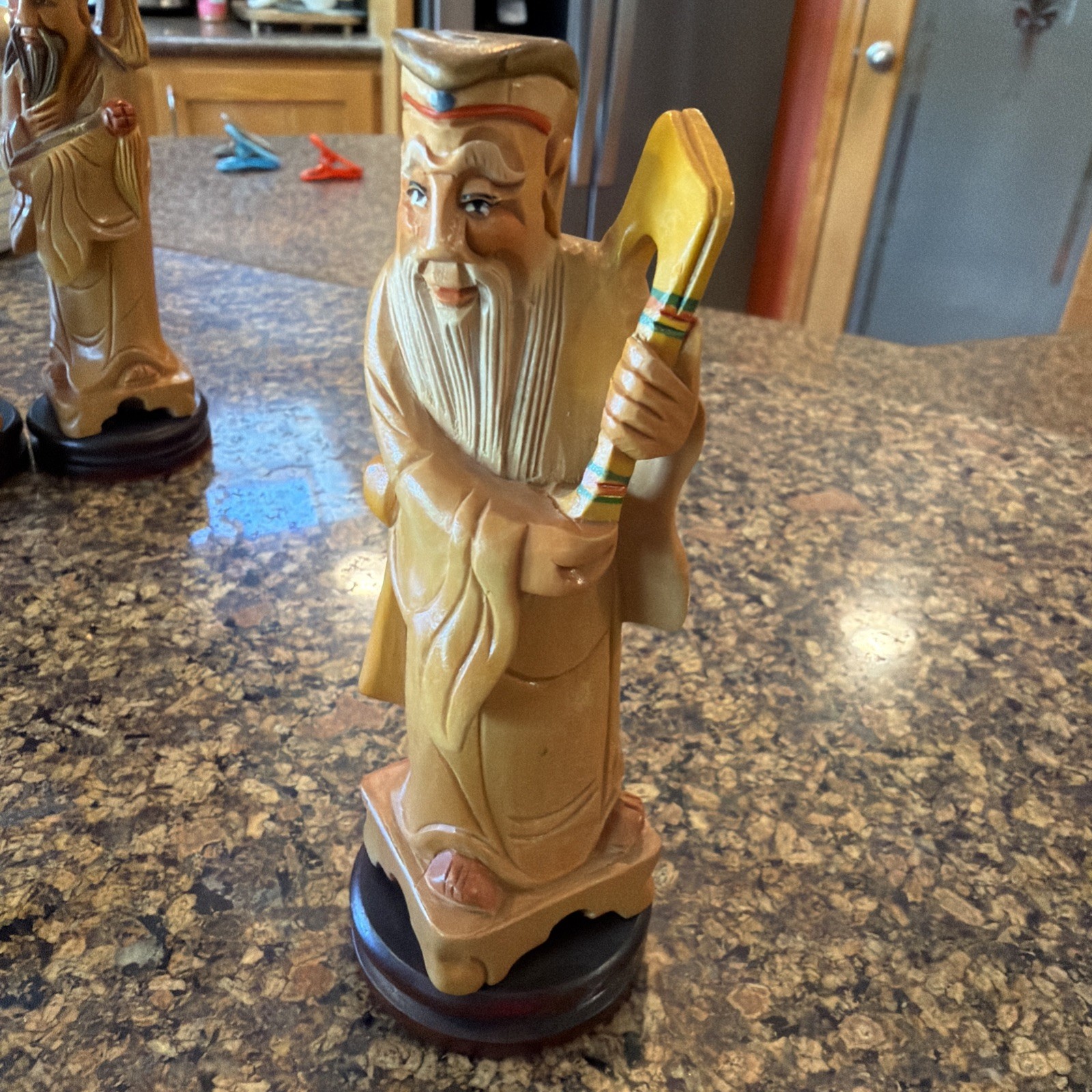 Vintage Chinese Eight Immortals Carved Boxwood Set Republic Period