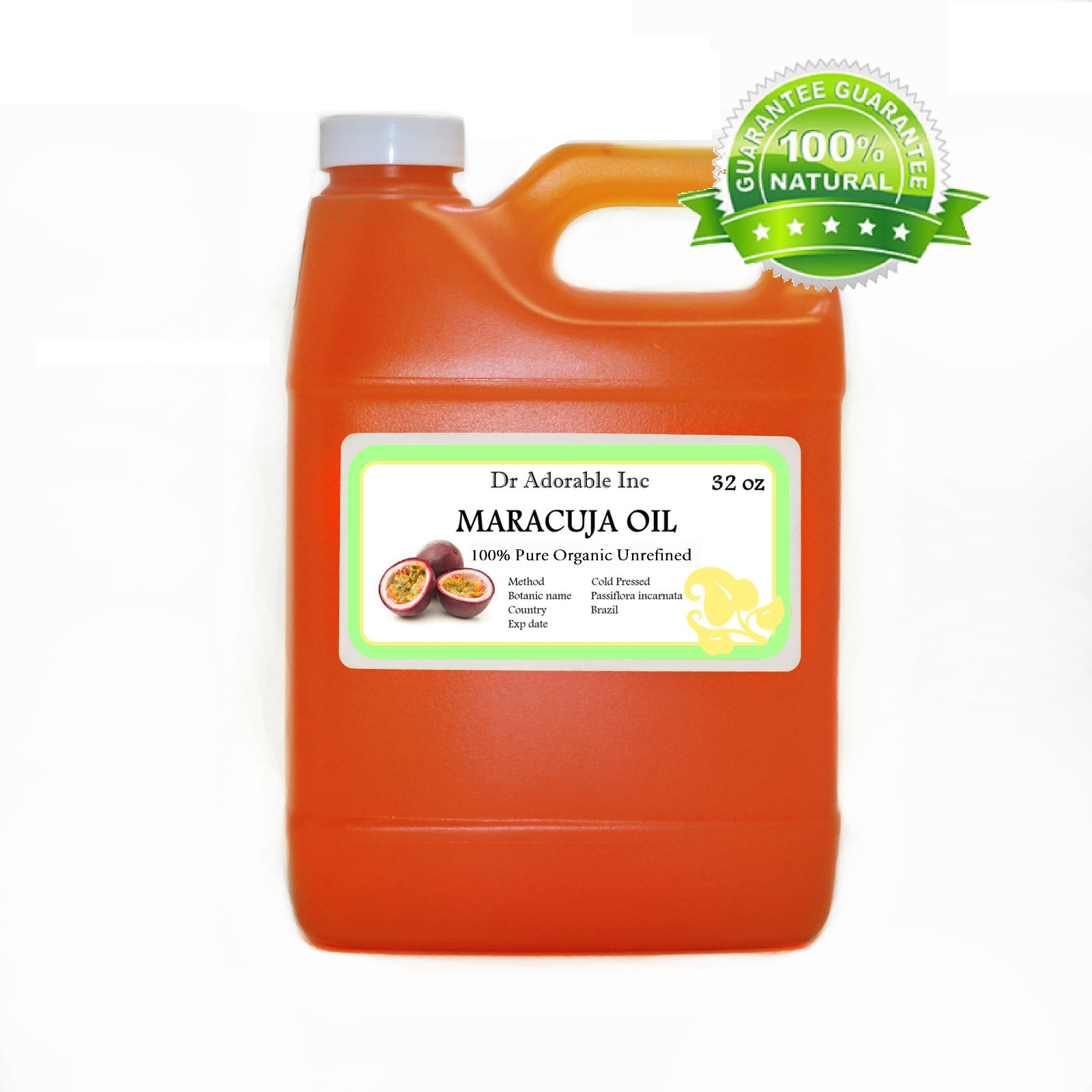 32 oz VIRGIN MARACUJA OIL UNREFINED 100% PURE ORGANIC VIRGIN COLD PRESSED FRESH