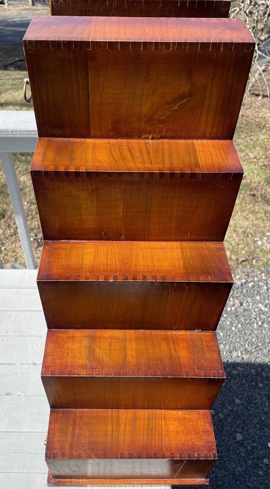 Pair of Vintage 20th C. Dovetailed Tansu Step Wooden Shelves Asian Art