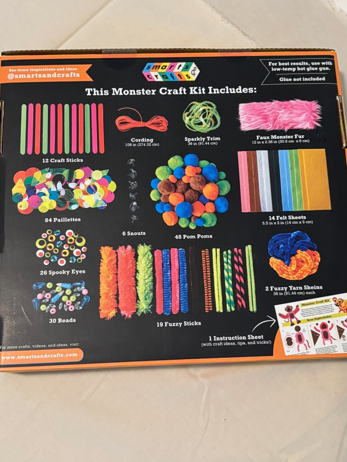 Smarts & Crafts Monster Craft Kit, 200+ Pieces, for Children 6 years and up