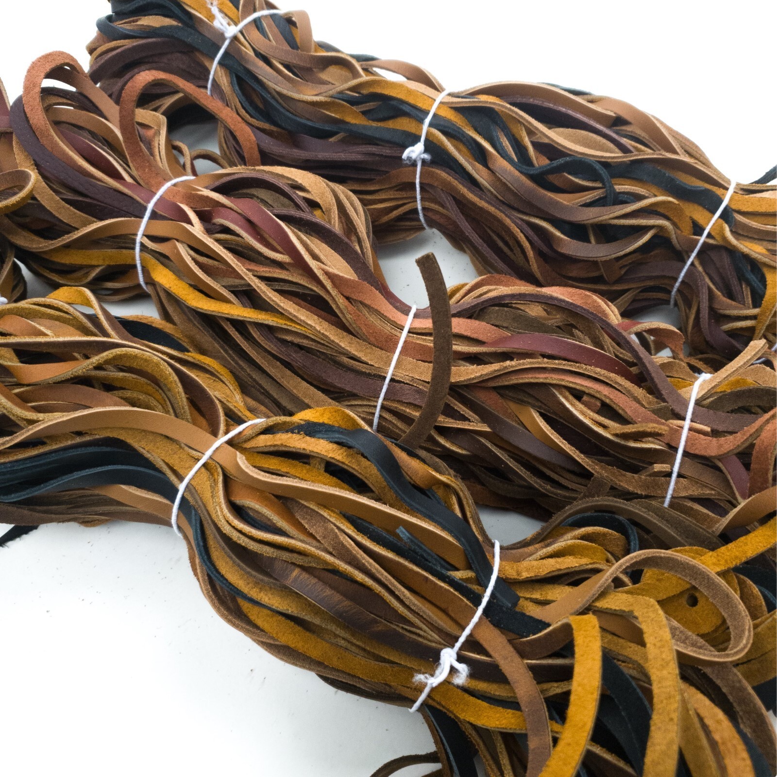 Earth Toned Color Craft Oil Tanned 25 Lace Bundles 72″ x 1/4″ Farmers Bundle