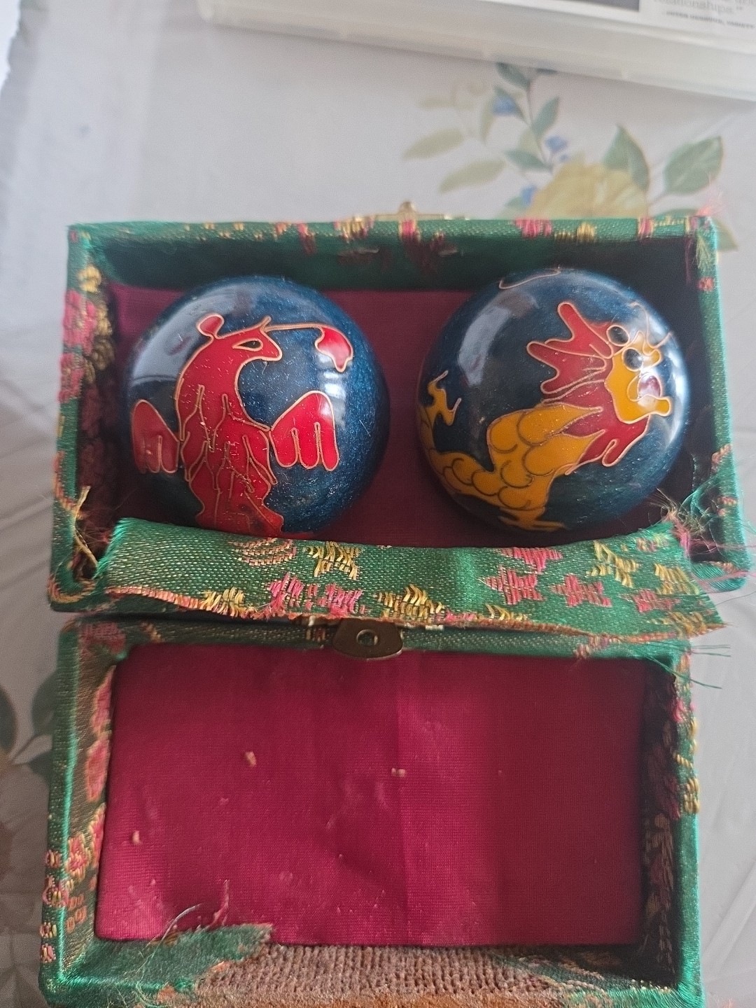 Chinese Enamel Meditation Health Balls – Ben Wa Balls- 1 Pair in Box