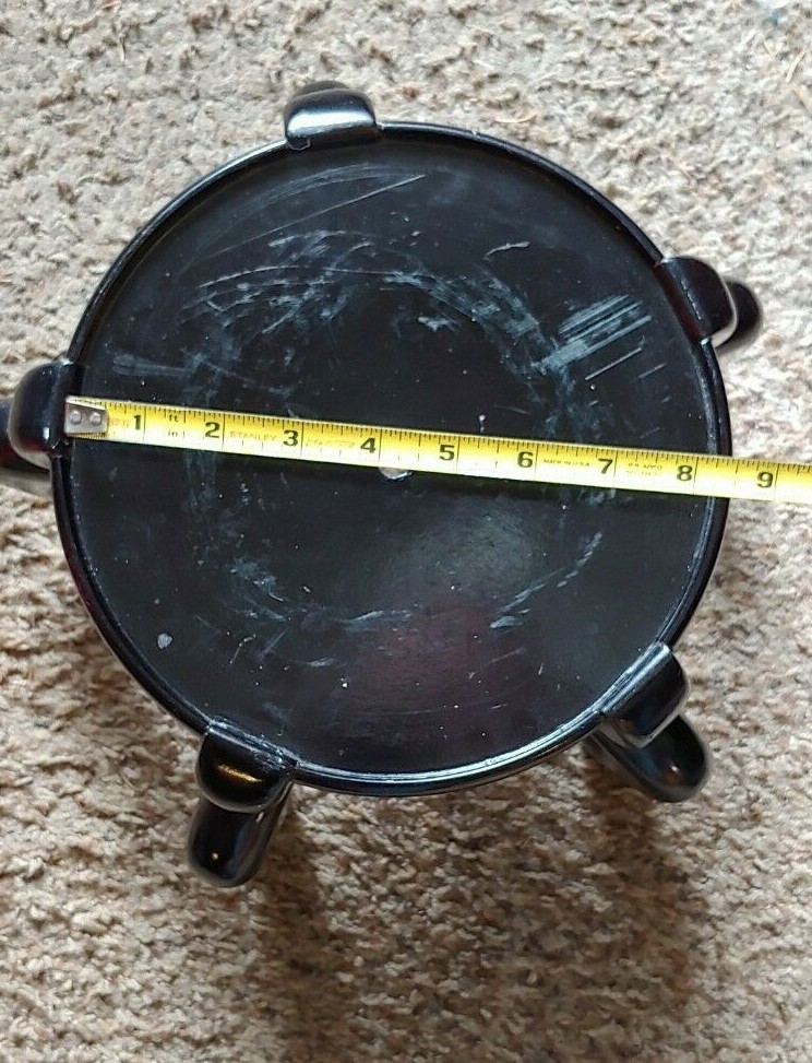 Vintage Chinese Asian Black Lacquer Finish Display Stand Holder Vase Lamp Base