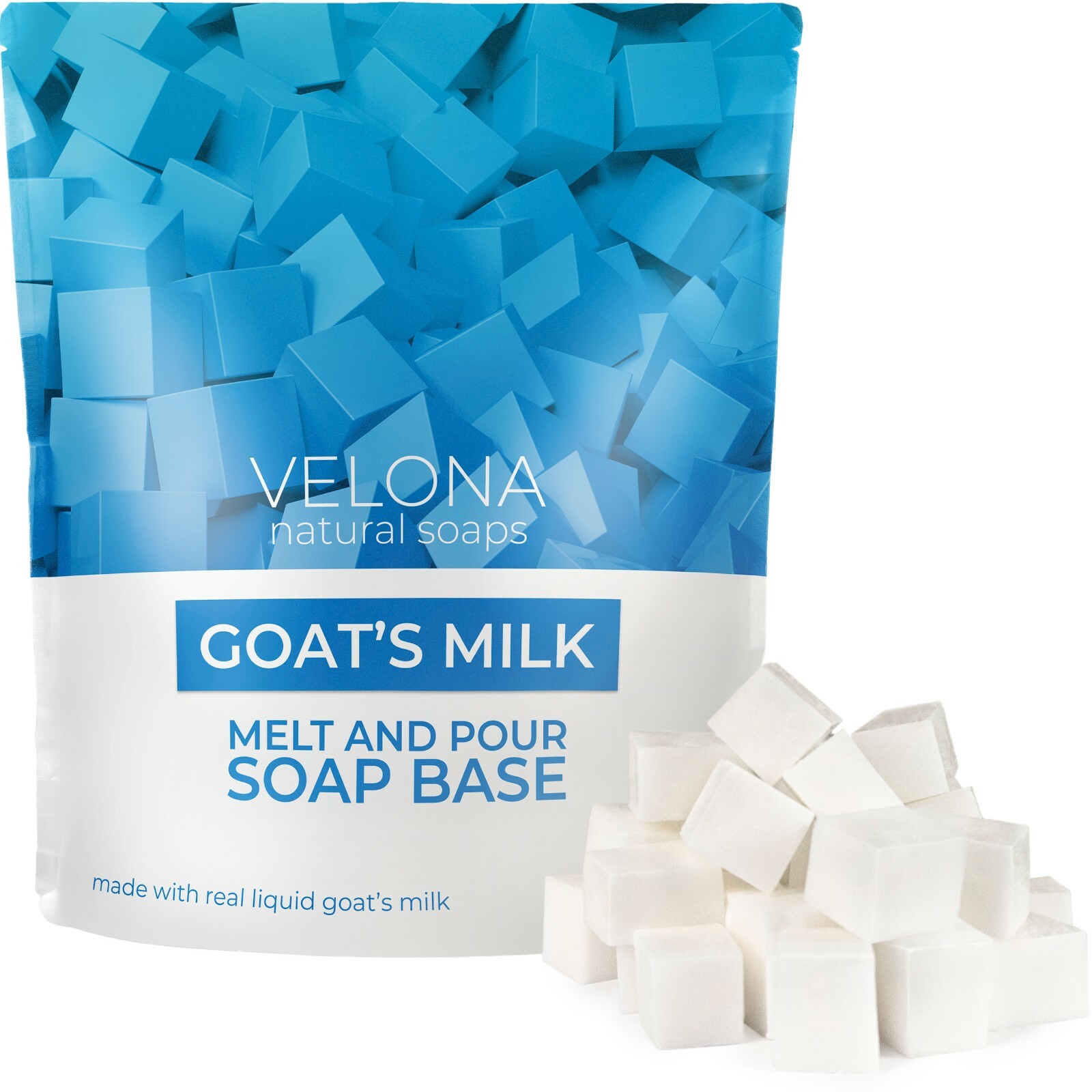 Goat’s Milk Soap Base | Pre-Cut Cubes SLS/SLES Free Glycerin Melt and Pour 2 LB