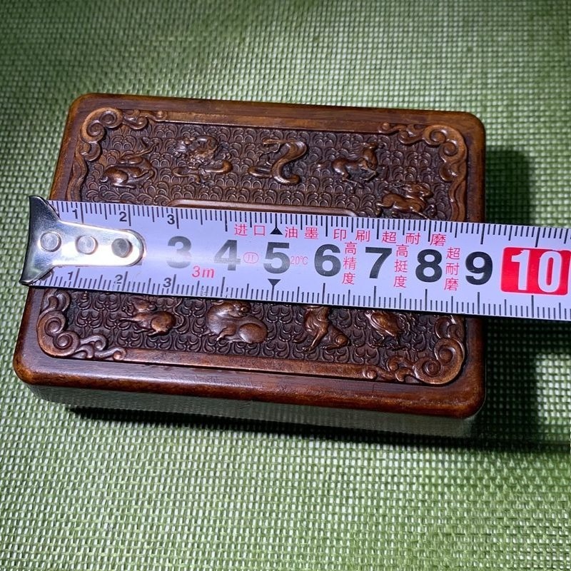 Vintage Brass Ink Box With Lid Pure Copper Calligraphy Case Collectible Decor