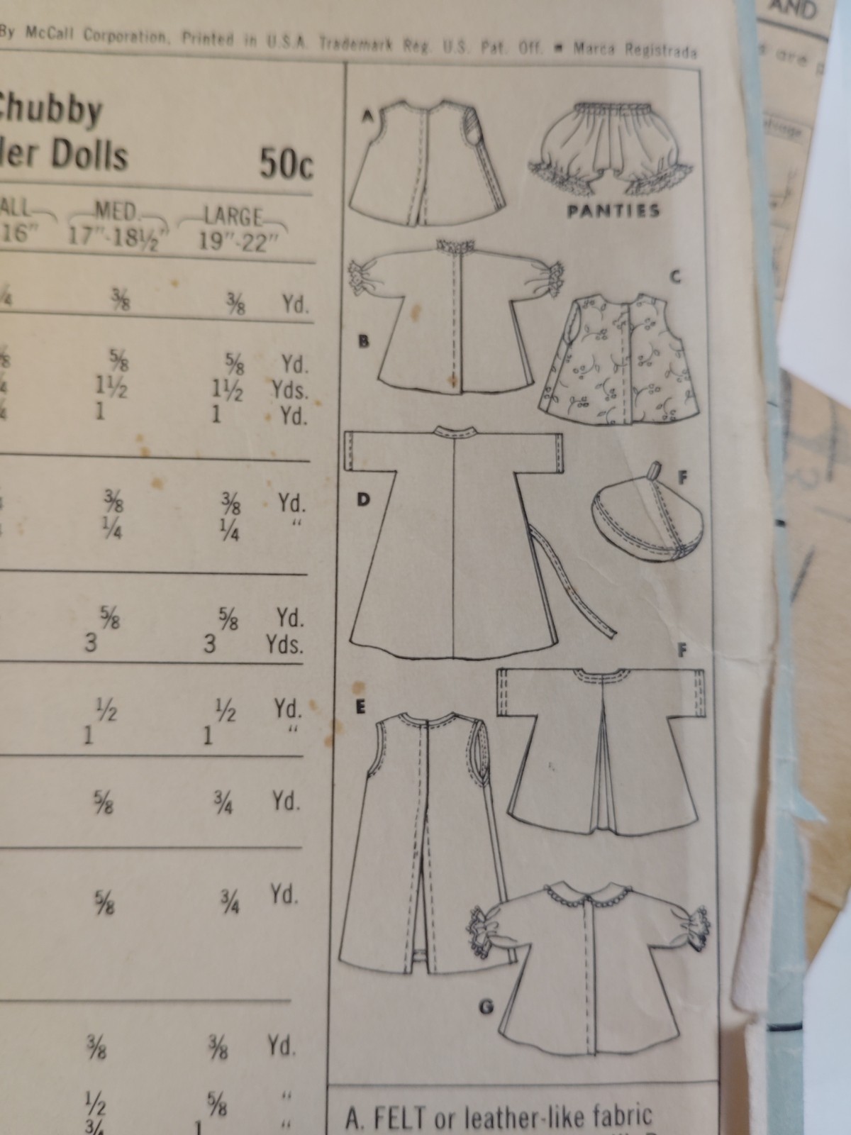 Doll Clothing Wardrobe 17″ 18″ McCall’s 9449 Craft Sewing Pattern Cut VTG Chubby