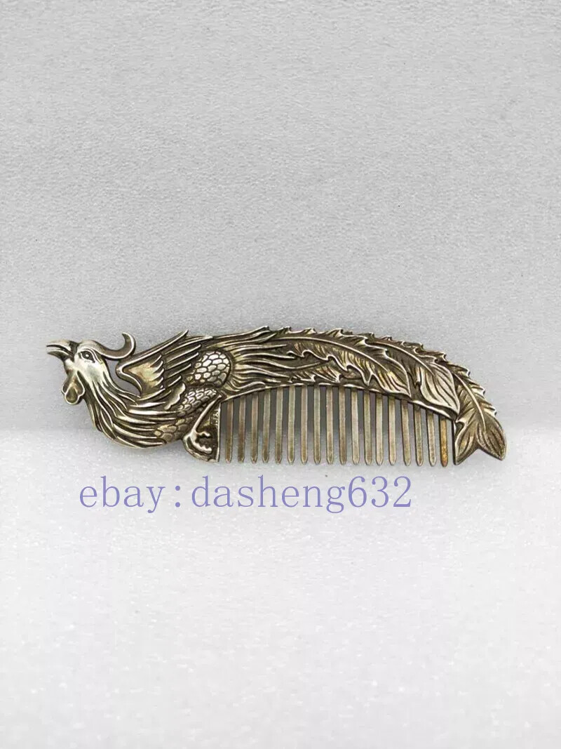 Exquisite Old Chinese handmade phoenix comb statue