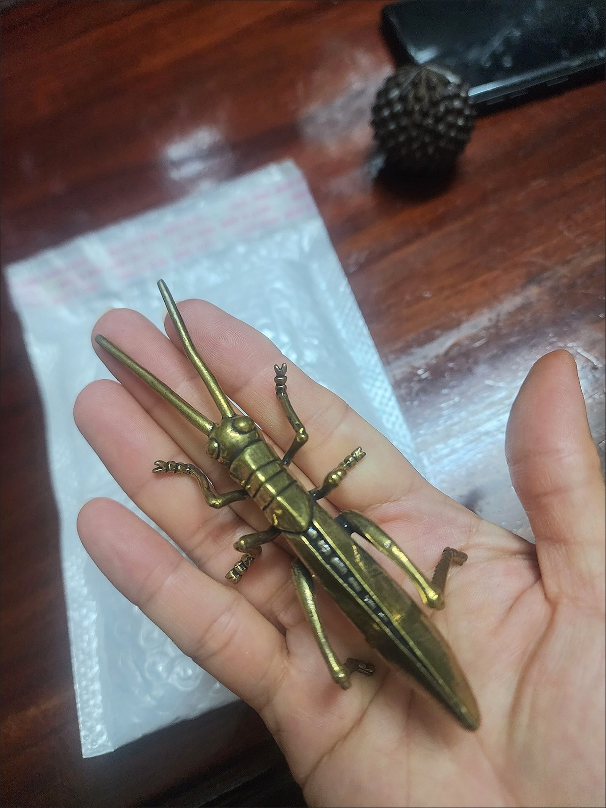 Brass Locust Ornament Vintage Copper Tea Pet Desktop Decor Collectible