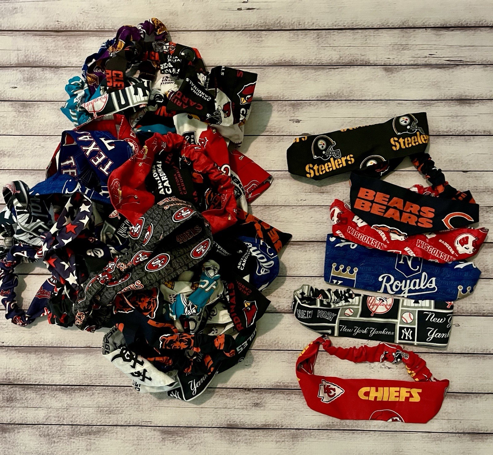 Lot of Sports Team Print Fabric Hair Headbands NFL NHL MLB FOOTBALL BASKETBALL