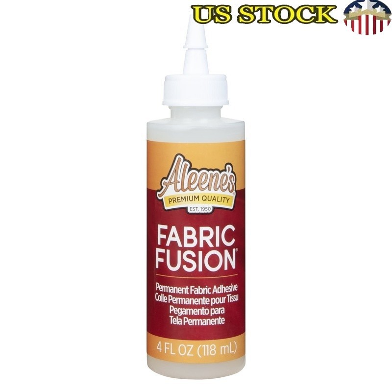 Fabric Fusion Glue Permanent Adhesive Clear Non-toxic Washable Flexible 4oz New