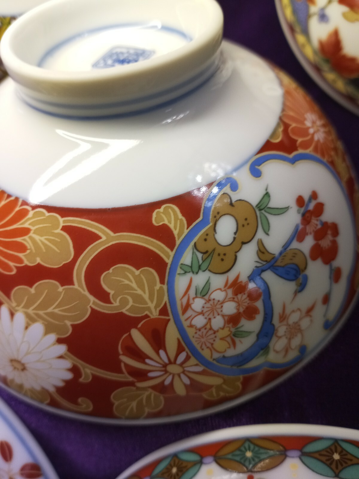 Asian Rice Bowls Porcelain Set of 5 Assortment of Designs