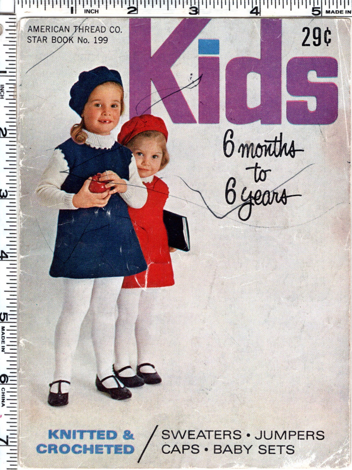 “Kids 6 months to 6 years” American Thread Co Star Book No. 199 Knitted Crochet