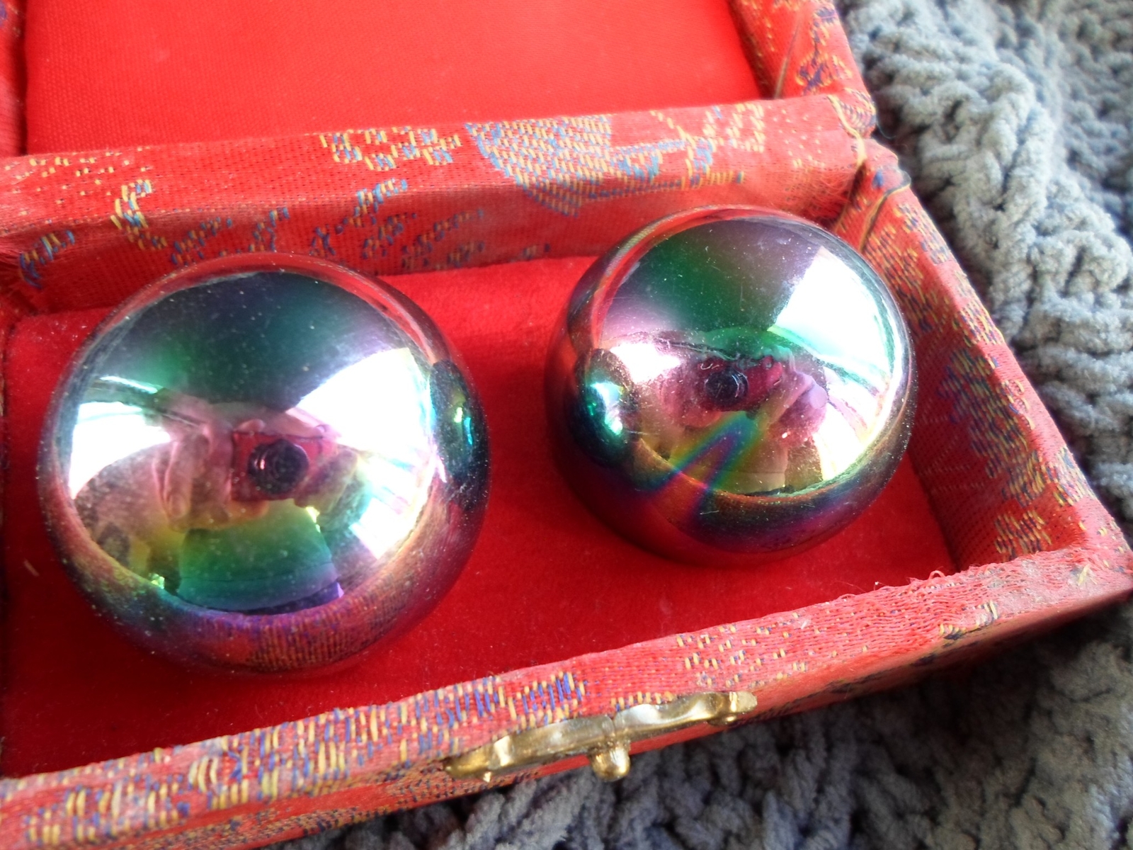 Vintage Chinese stress relieving chime IRON BALLS – boading balls – shouxing