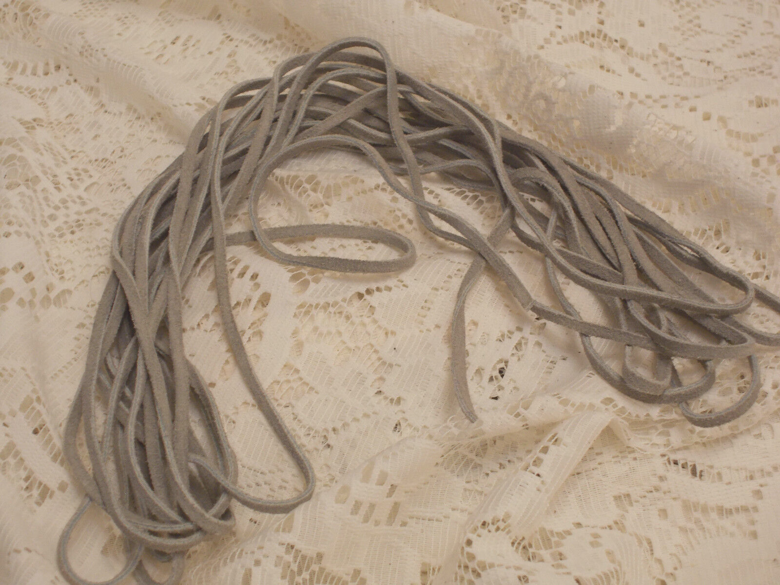 Rawhide Lace Grey 1/8 inches thick and 20 Feet Long For Crafting or Shoe Laces