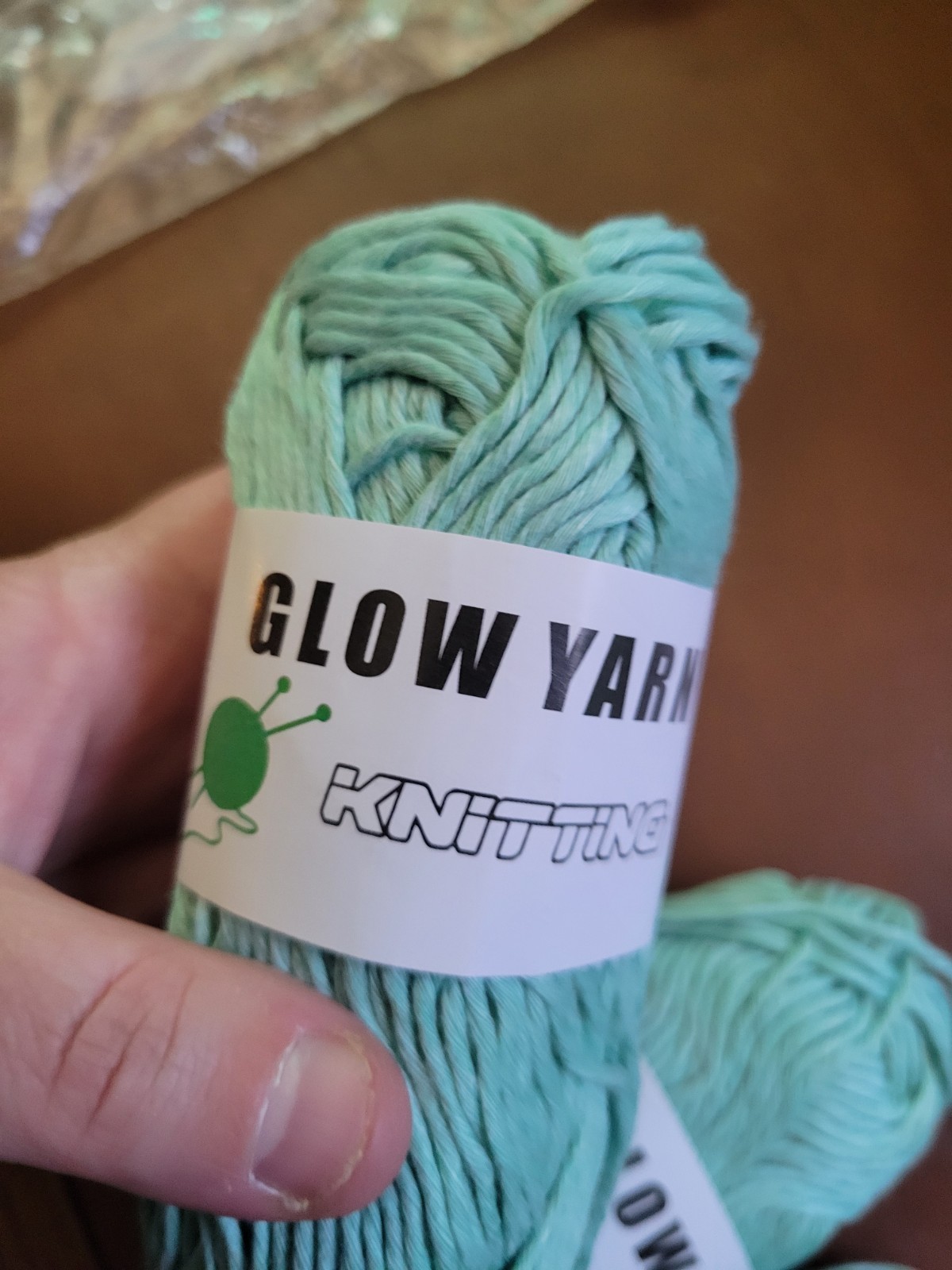 Lot Of 4 Glow in the Dark Yarn Fluorescent Blue 50m Rolls