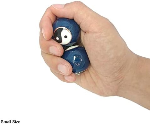 Top Chi Yin Yang Baoding Balls with Bamboo Stand (Small 1.4 Inch)