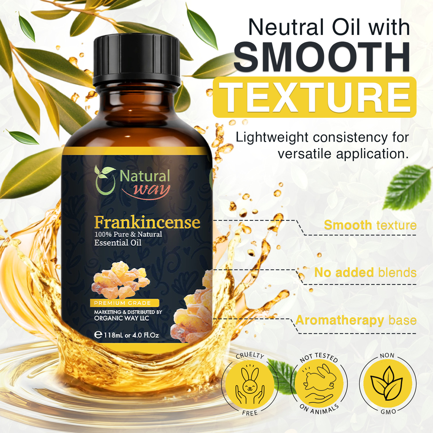 Frankincense Essential Oil | Premium Grade Essential & Massage Oils (4 Fl Oz)