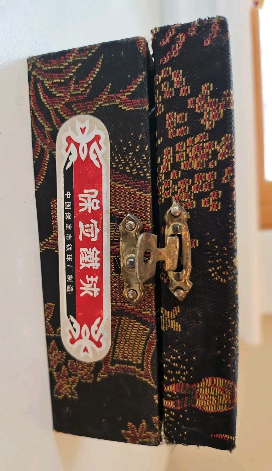 Pair Vtg 1985 Shou Xing Baoding Iron Ball Direction Chime Pandas