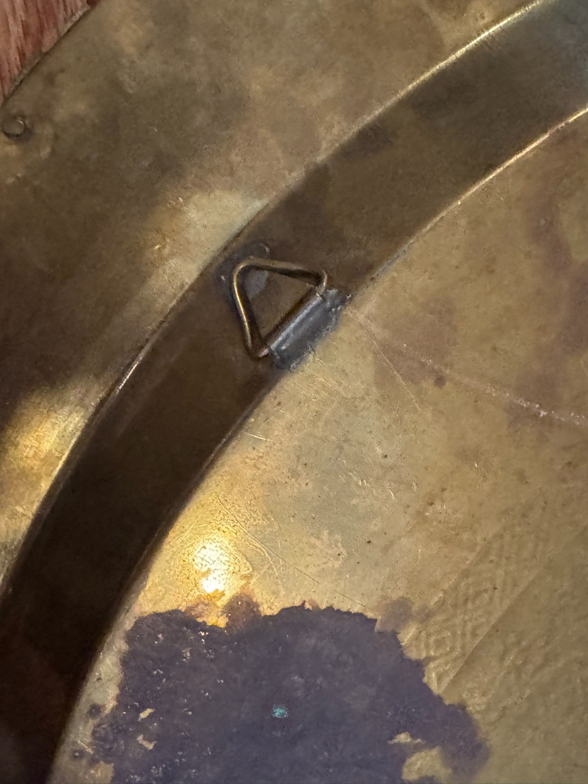 2 Vintage Chinese Heavy Tooled Motif Round Brass Tray 24″ w/ Raised Riveted edge