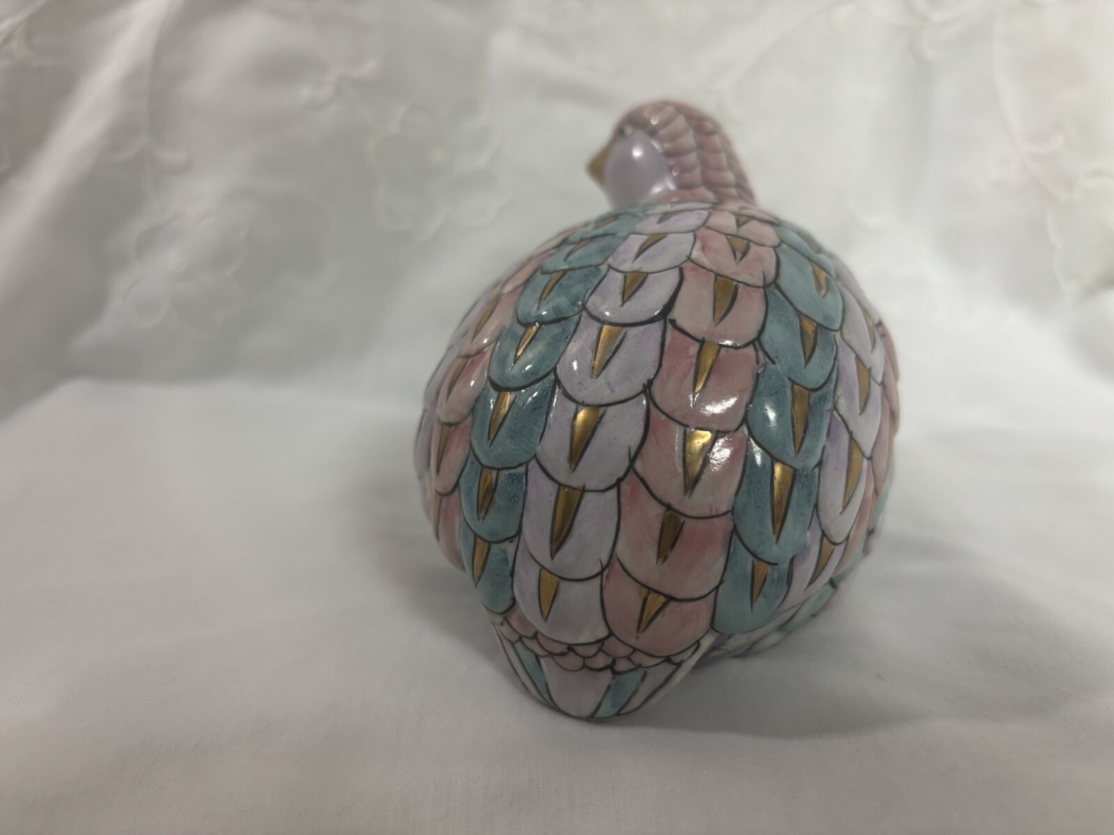 RARE Vintage H.F.P Macau Ceramic Love Birds Doves Chinese Porcelain TOYO