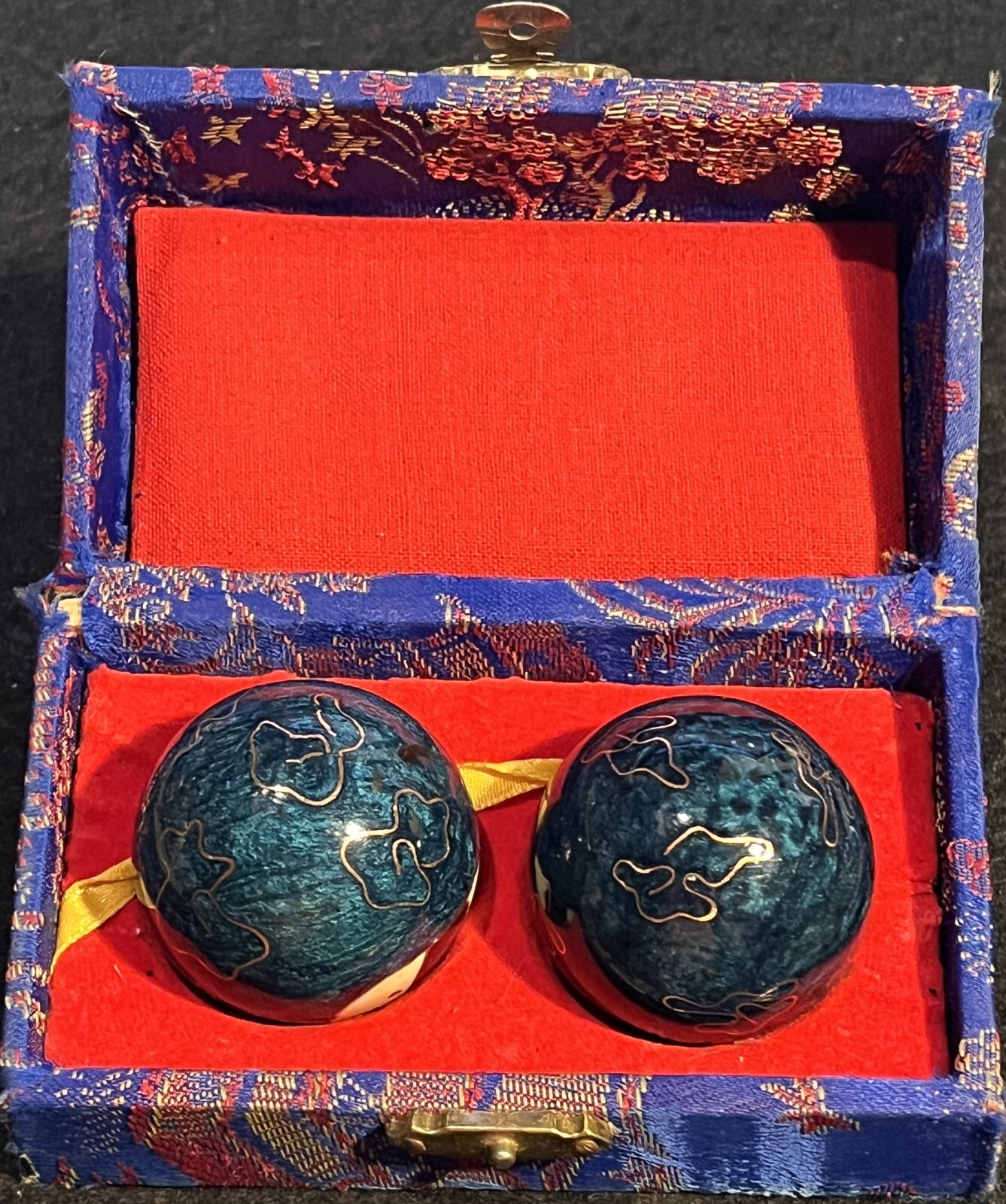 Chinese Harmony Balls Exercise HAND Therapy MEDITATION Metal Chiming Panda Bears