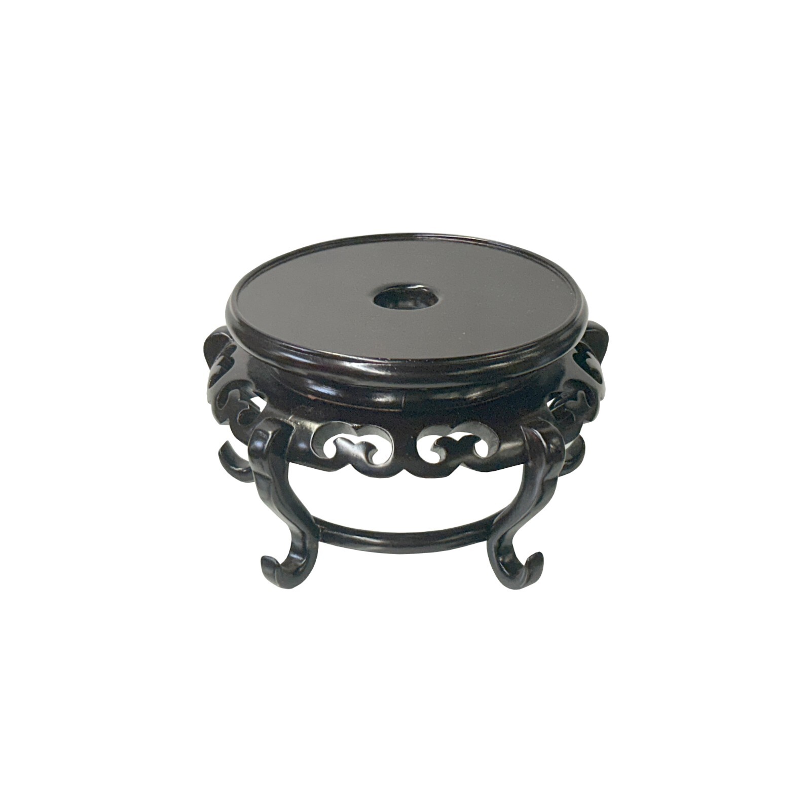 5.75″ Oriental Black Brown 5 Legs Round Wood Stand Riser Easel st1010A