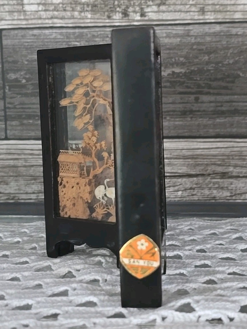 Vintage SAN YOU Cork Art Diorama 4 Scenes Paneled 4.5″ × 9.5″ × 3/4″ Chinese