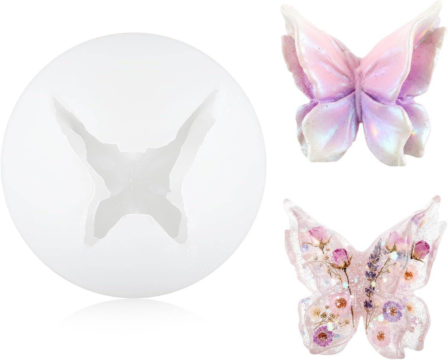 3D Double-Layer Butterfly Silicone Mold, Silicone Butterfly Resin Mold, Double W